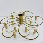 Leola sculptural brass 12-light ceiling or wall flush mount, 1970s