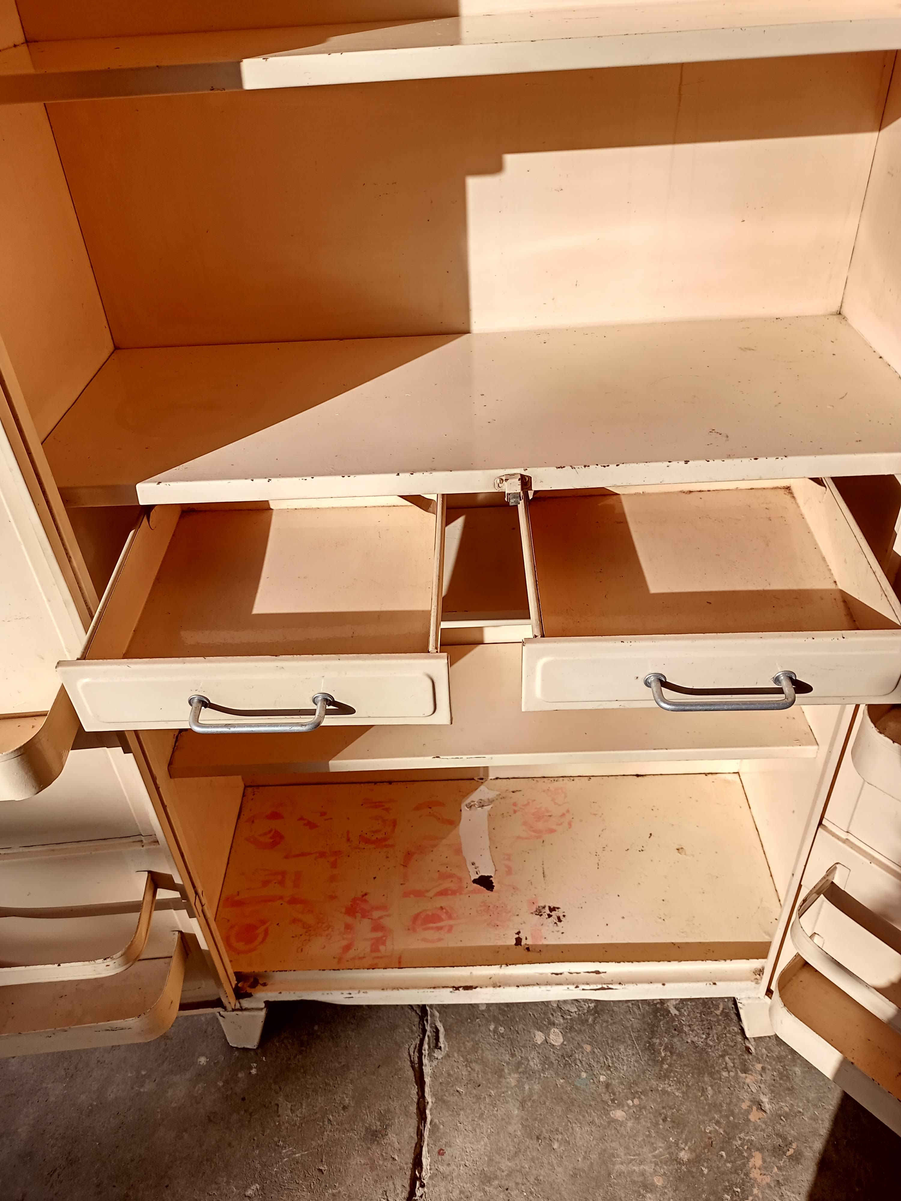 Two-door metal cabinet art deco