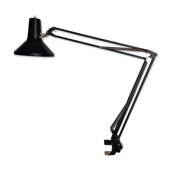 Lampe vintage 1960 d'architecte Luxo L1 noire - 80 cm