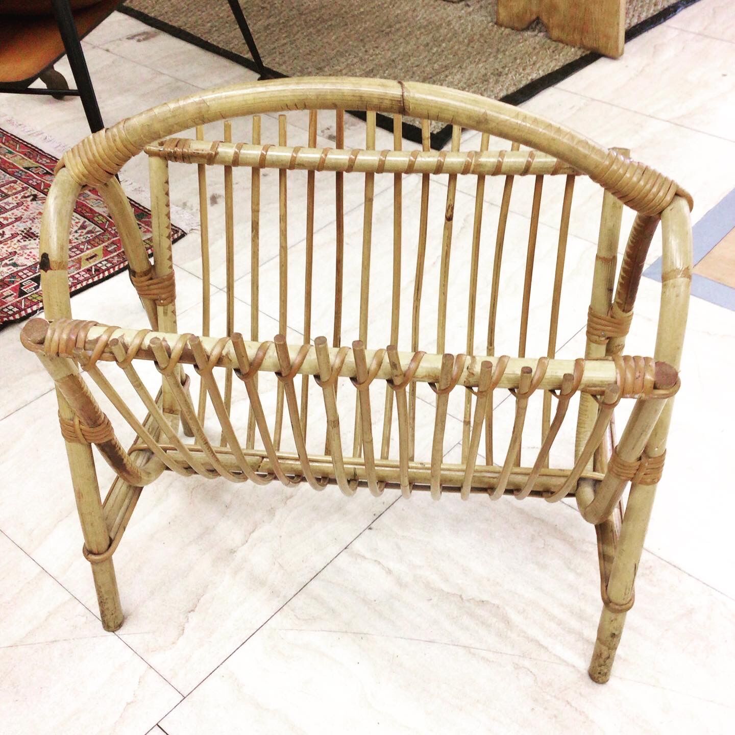 Rattan magazine holder