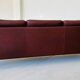 Mid century vintage danish mogens hansen 3 person sofa in burgundy leather
