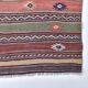 5x11 Red Blue Vintage Kilim Rug 149x326Cm