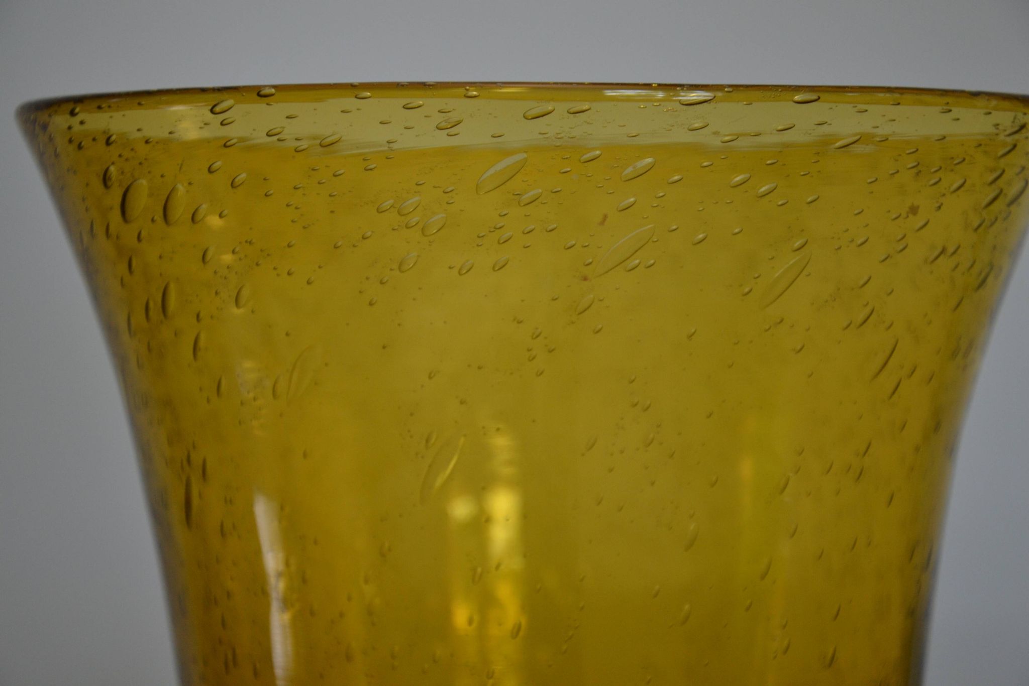 Large vase signed Biot in amber colour.