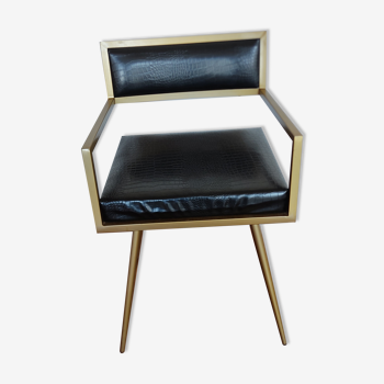 Chair leather and brass