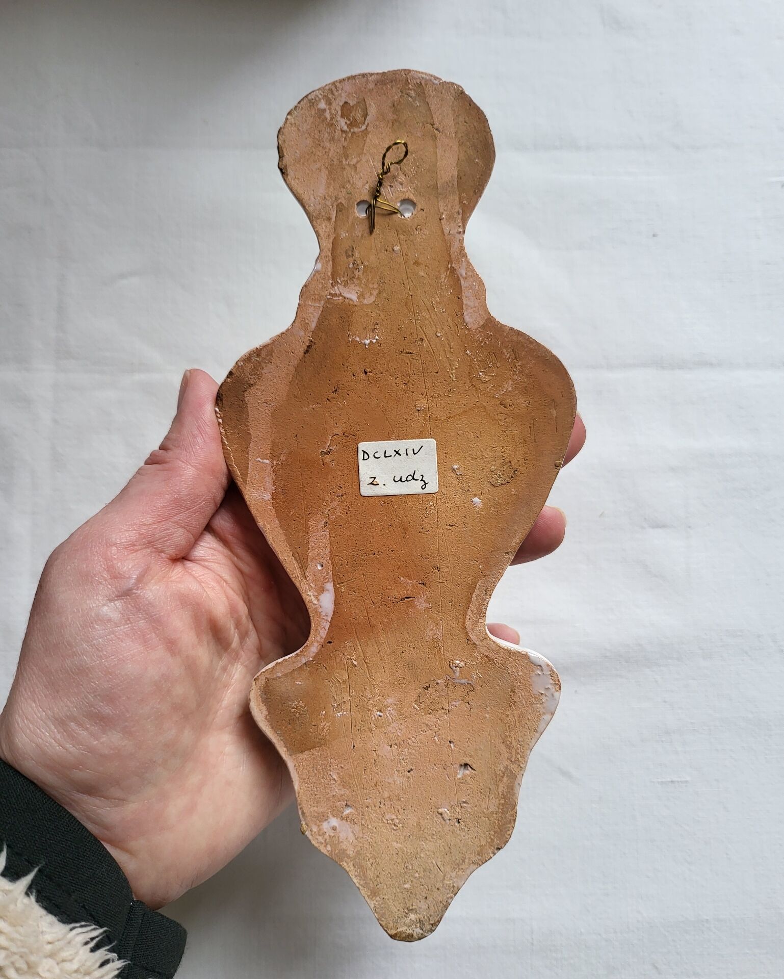 Old Faience Baptismal Font Christ Cross