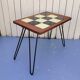 Folding side table, 50s design, trumpet legs, vintage