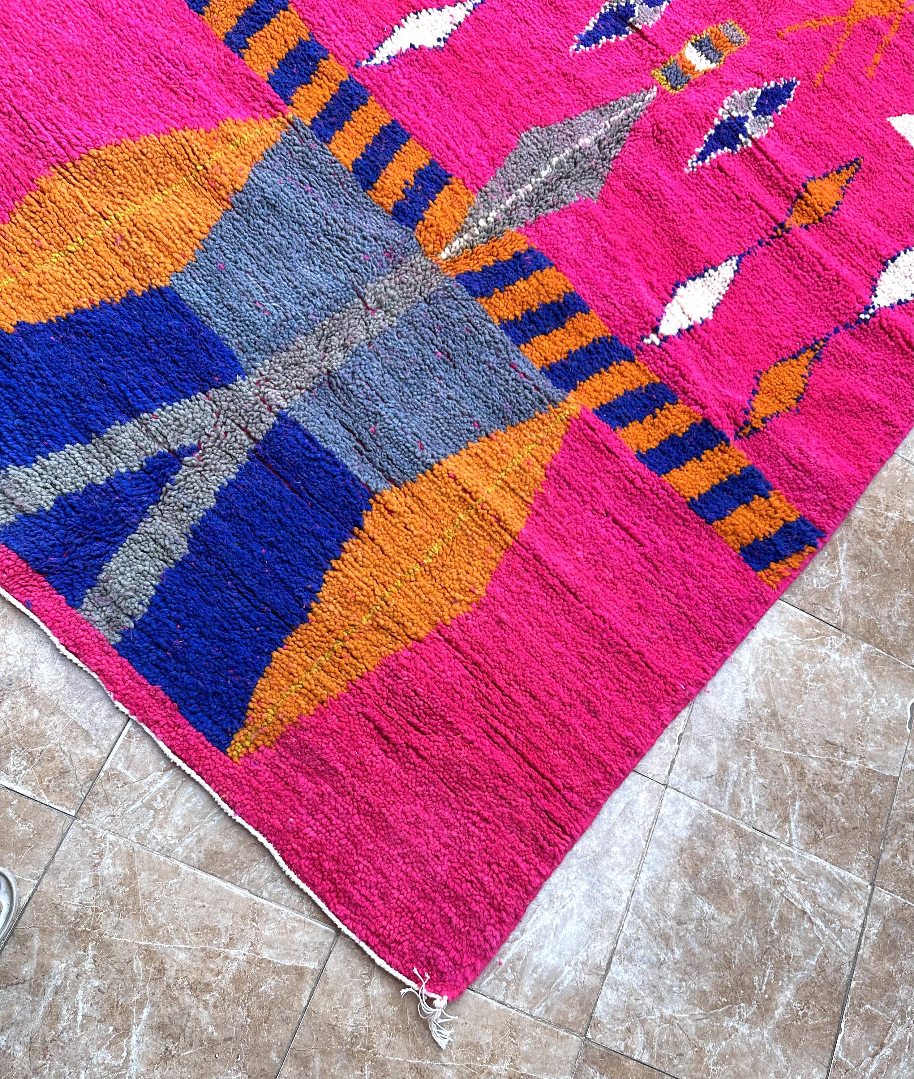 Authentic Moroccan Berber Azilal rug, new, colorful, 256x150cm