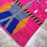 Authentique tapis berbère marocain Azilal neuf coloré 256x150cm