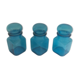 Lot 3 jars of blue apothecary