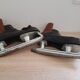 Pair of black and brown ice skates