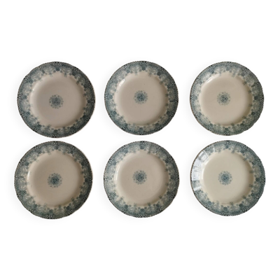 « Henriette » - 6 assiettes plates en terre de fer HB Choisy-le-Roi