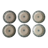 « Henriette » - 6 assiettes plates en terre de fer HB Choisy-le-Roi