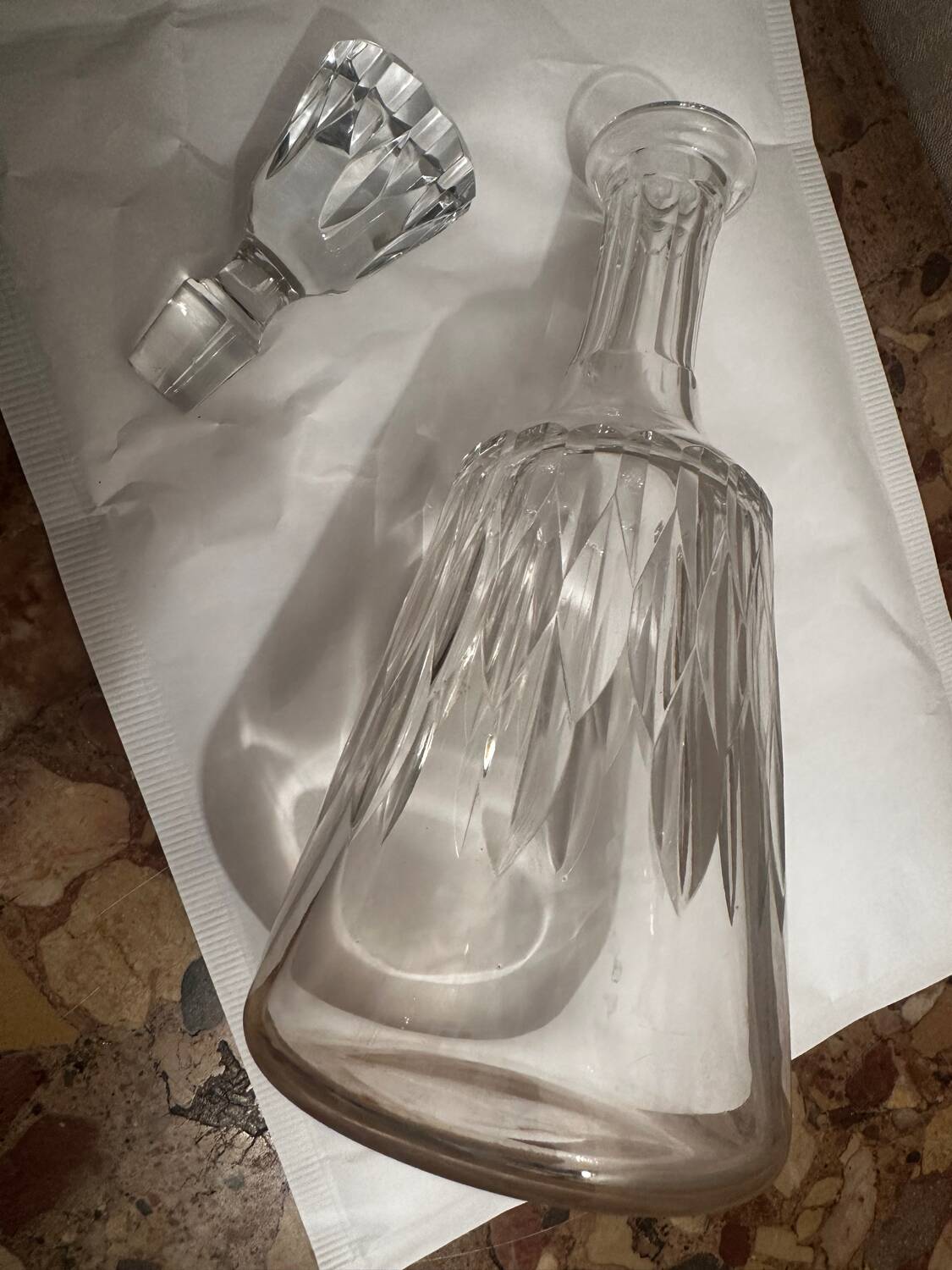 Baccarat Crystal Wine Carafe Model Carcassonne stamped