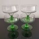 Lot de 4 coupes à champagne sur pied vert, années 60