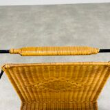Magazine holder 50s rattan and metal