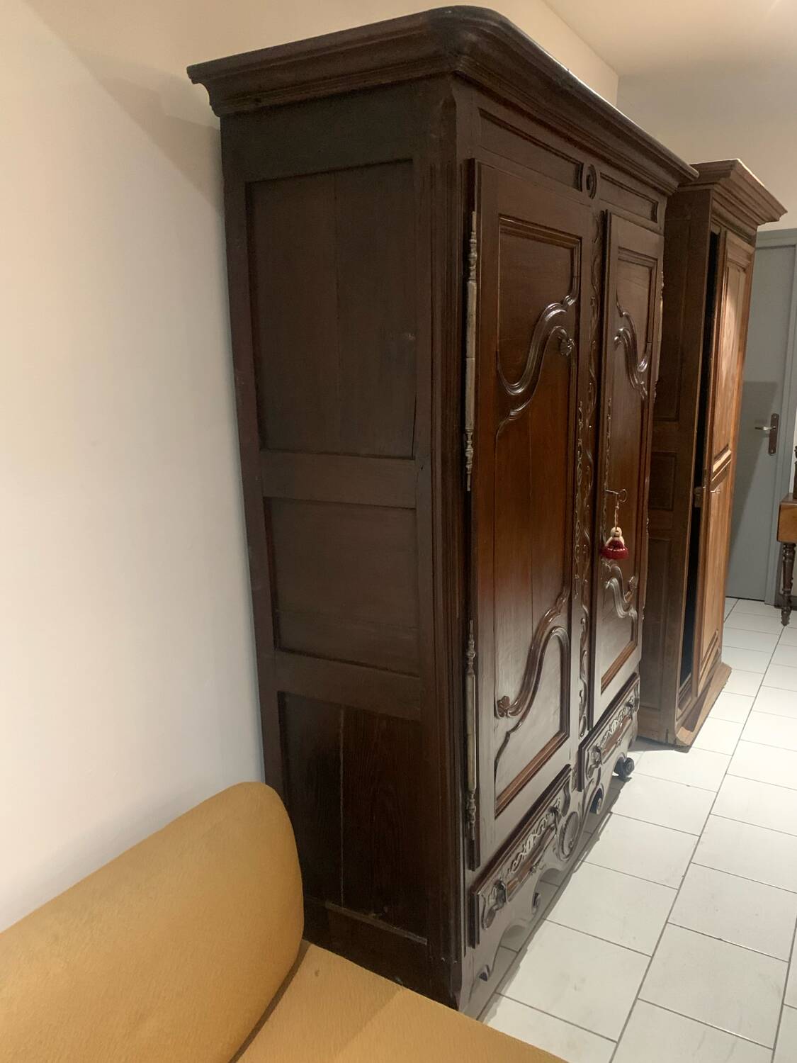 Antique Lorraine Wardrobe, 18th Century, Rustic Oak