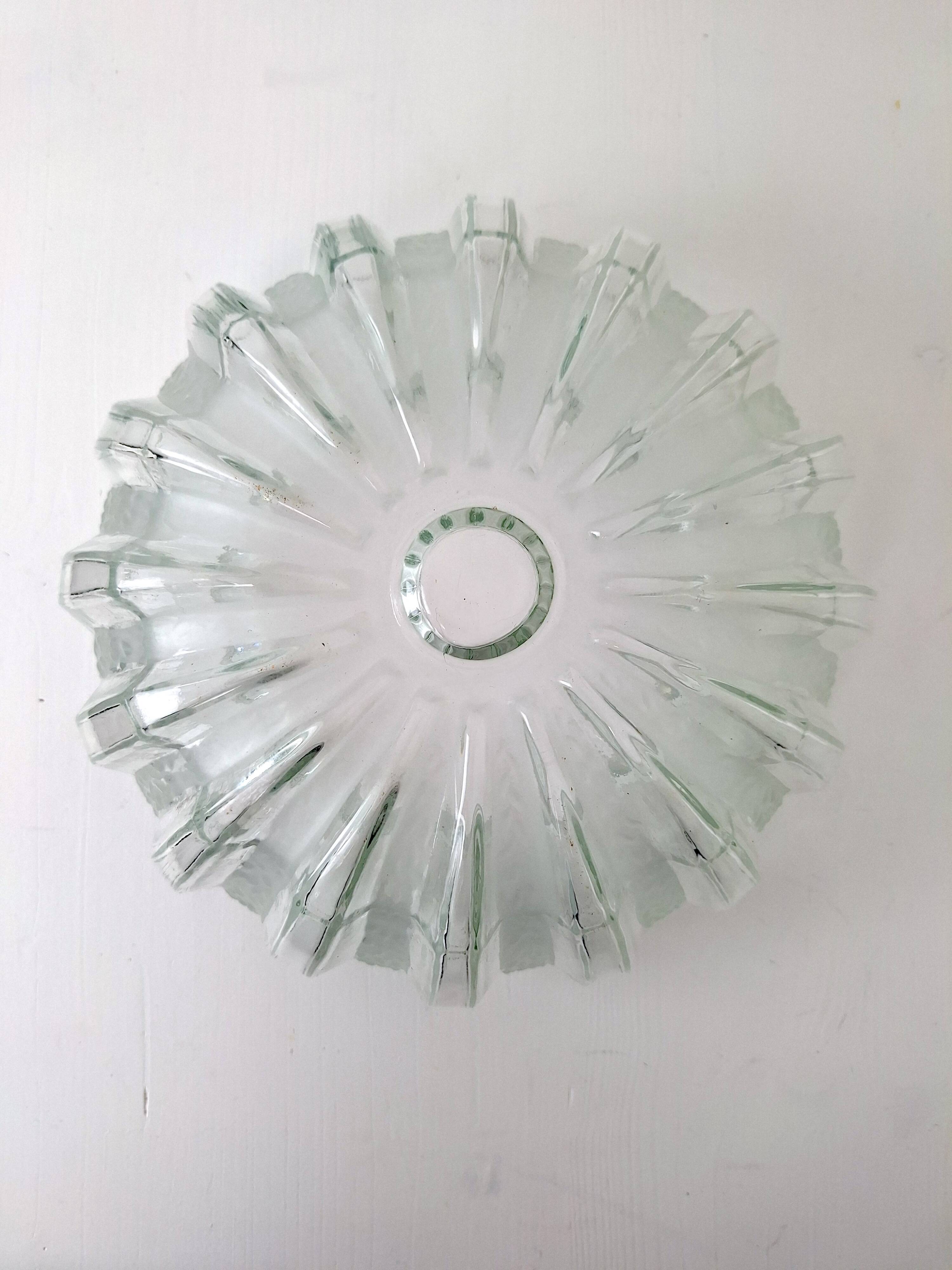 Plafonnier ou applique verre vintage 80s