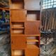 Shelves, bookcase with vintage sliding doors