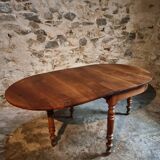 Antique folding demi-lune table, dining table, console.