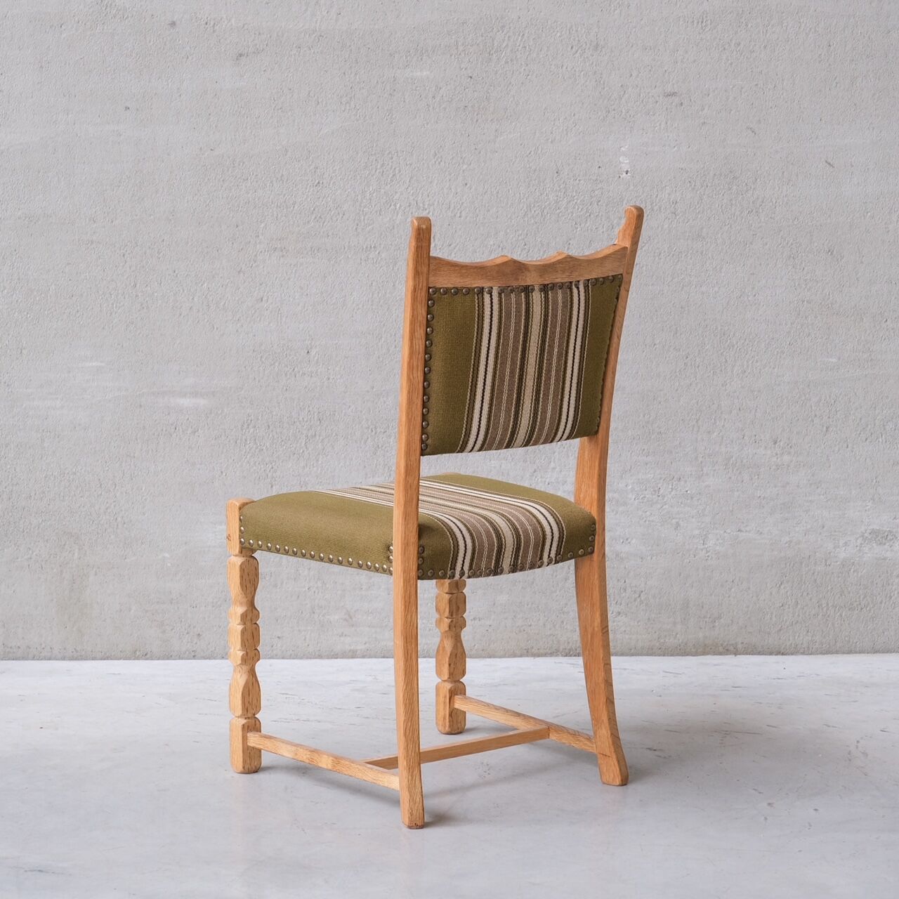 Set of six oak mid-century dining chairs