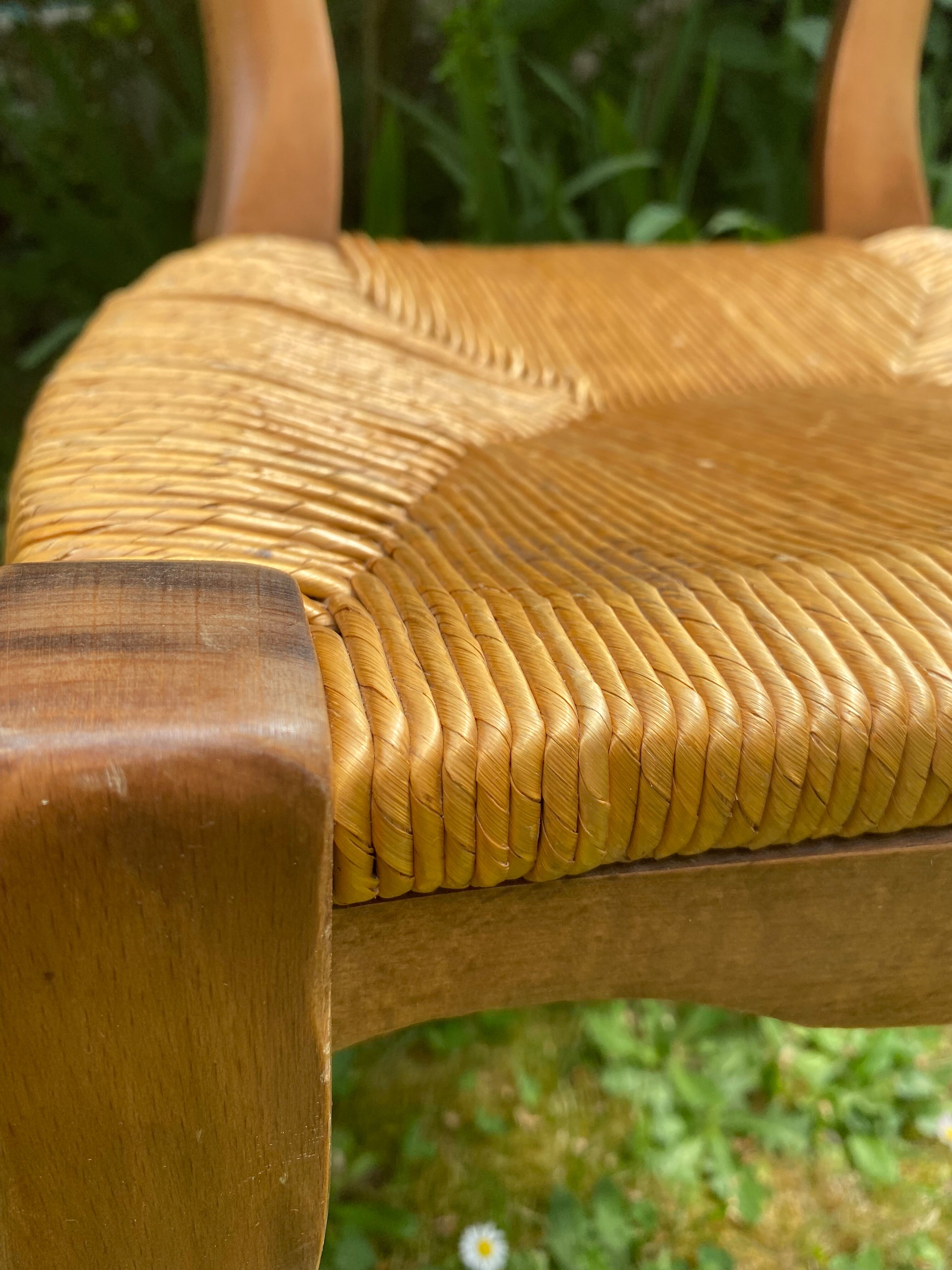 Deux chaises paillées création artisanale années 80