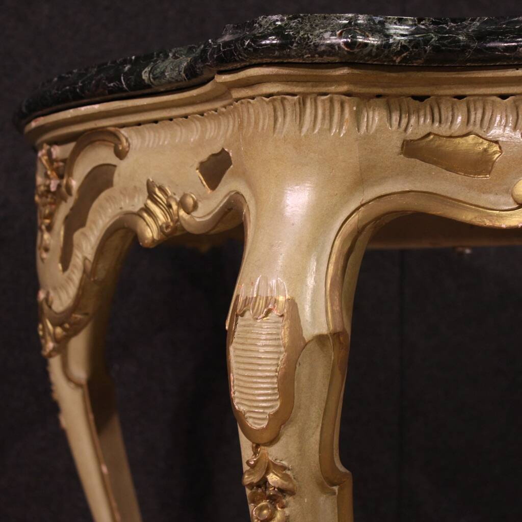 Console italienne laquée et dorée, 20e siècle