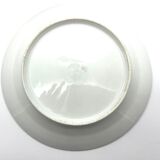 White and blue dessert plate with monogram BH