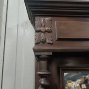 Miroir en chêne à colonnes torsadées