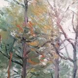 Oil on canvas Yves Delfo Forest landscape