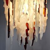 Two-tone waterfall chandelier Poliarte by Albano Poli, Murano, 1970, Italy