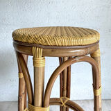 Vintage rattan bar stool 70's