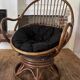 Pair of rotating rattan armchairs