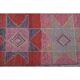 1970s Star Motif Vintage Turkish Oushak Wool Handmade Pink Runner 92x292