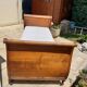 Louis-Phillipe style boat bed solid walnut