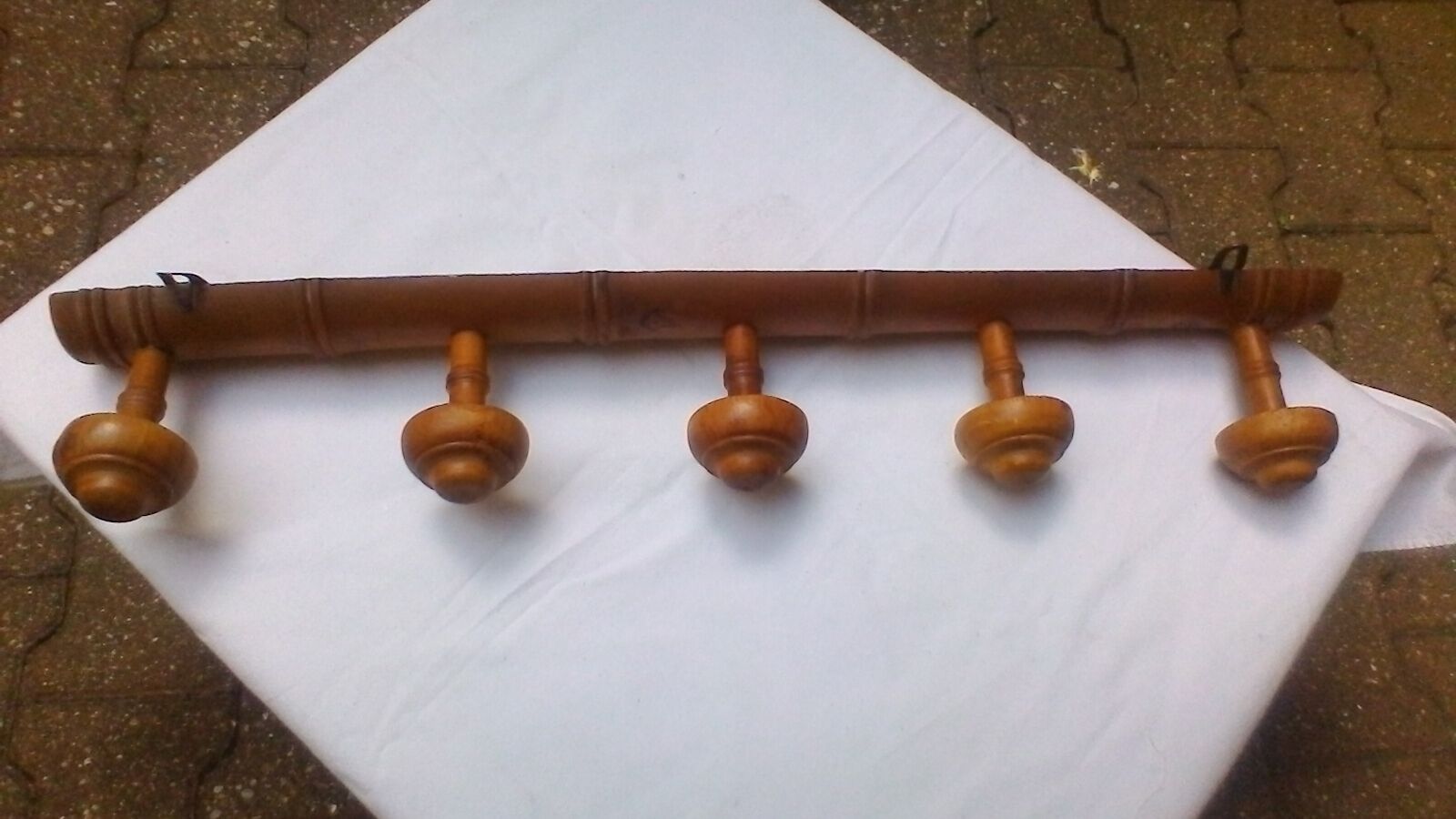 Patère wood 5 heads bamboo style