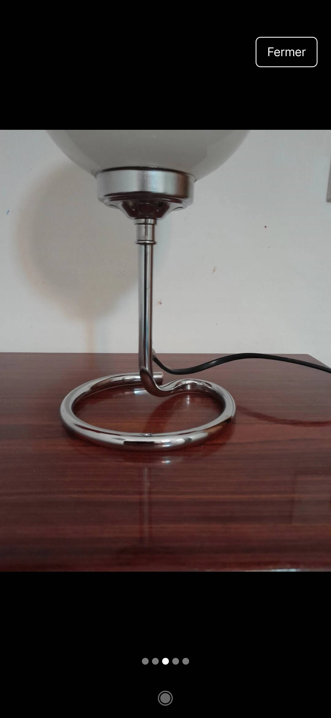 Lampe verre et métal