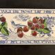 Gien cake dish, blue bird and fruit, design Isabelle de Borchgrave