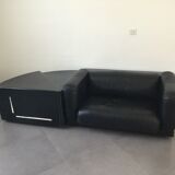 Canapé gradual lounge cuir noir Cini Boeri - knoll/gavina