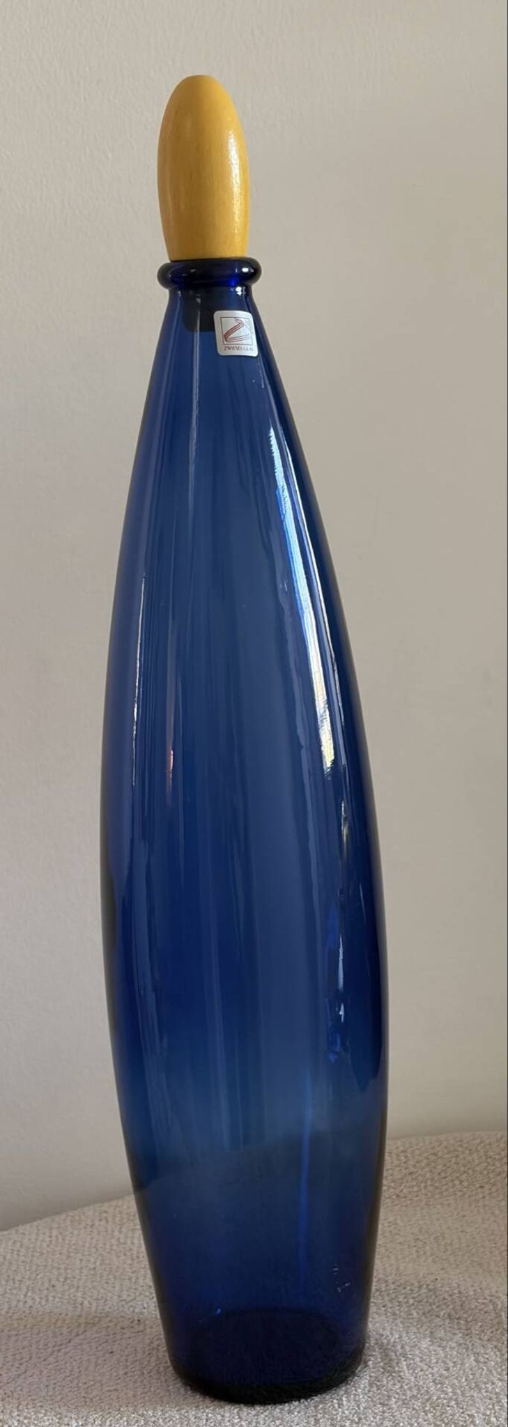 Large Vintage Cobalt Blue Art Glass Carafe by Zwiesel Glas – Mid-Centu
