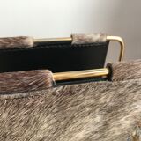 Letter holder in cowhide and brass