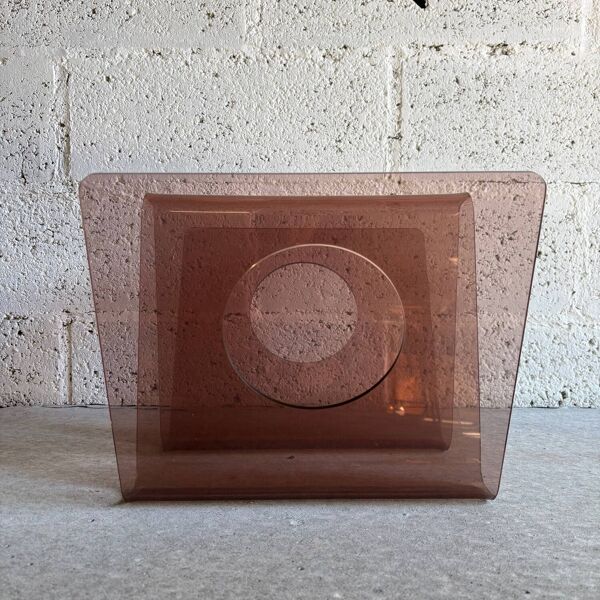 Porte revue en Plexiglas fumé par Michel Dumas pour Roche Bobois, 1970