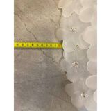 Contemporary Sanded-Flowers Murano Glass Flush Mount