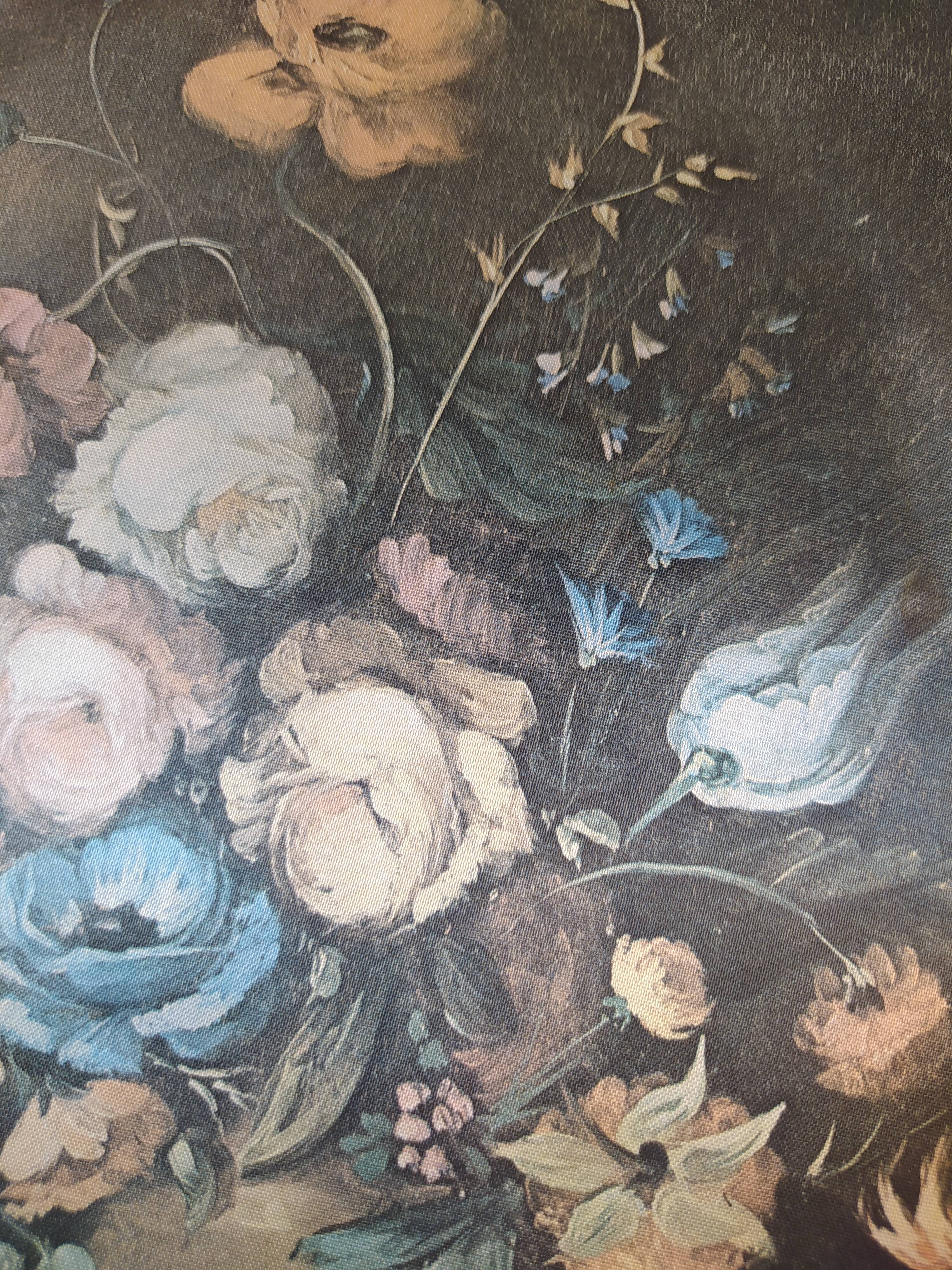 Tableau bords doré et impression sur tissu nature morte