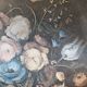 Tableau bords doré et impression sur tissu nature morte