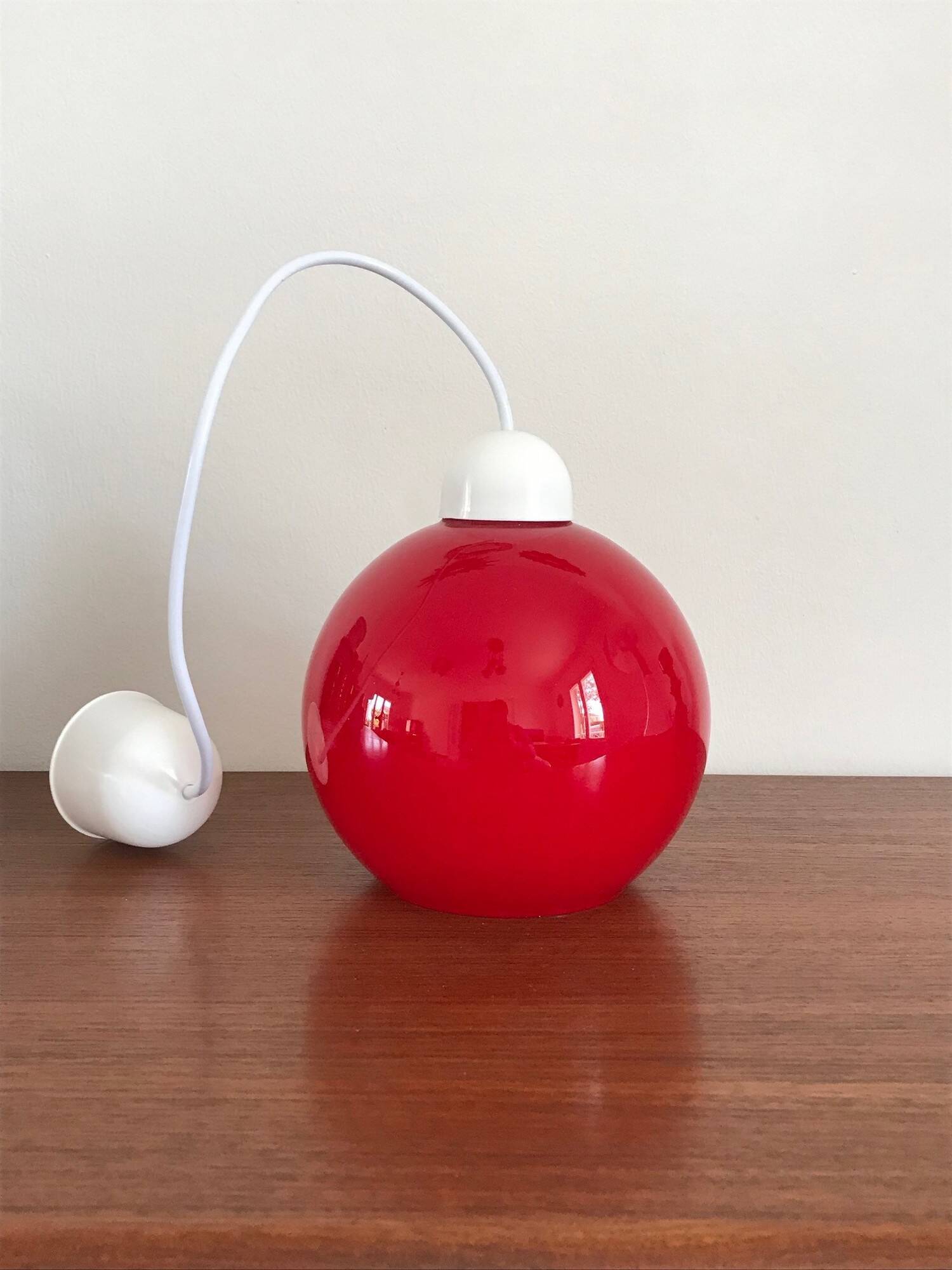 Vintage glass pendant light from the 70s