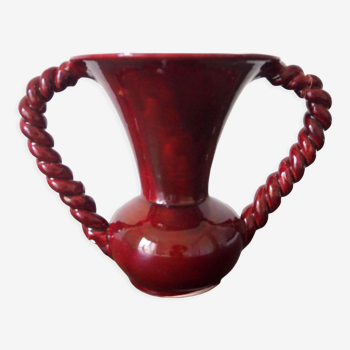 Vase en barbotine rouge