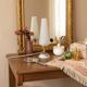 upcycled table lamp | white glass, vintage charm