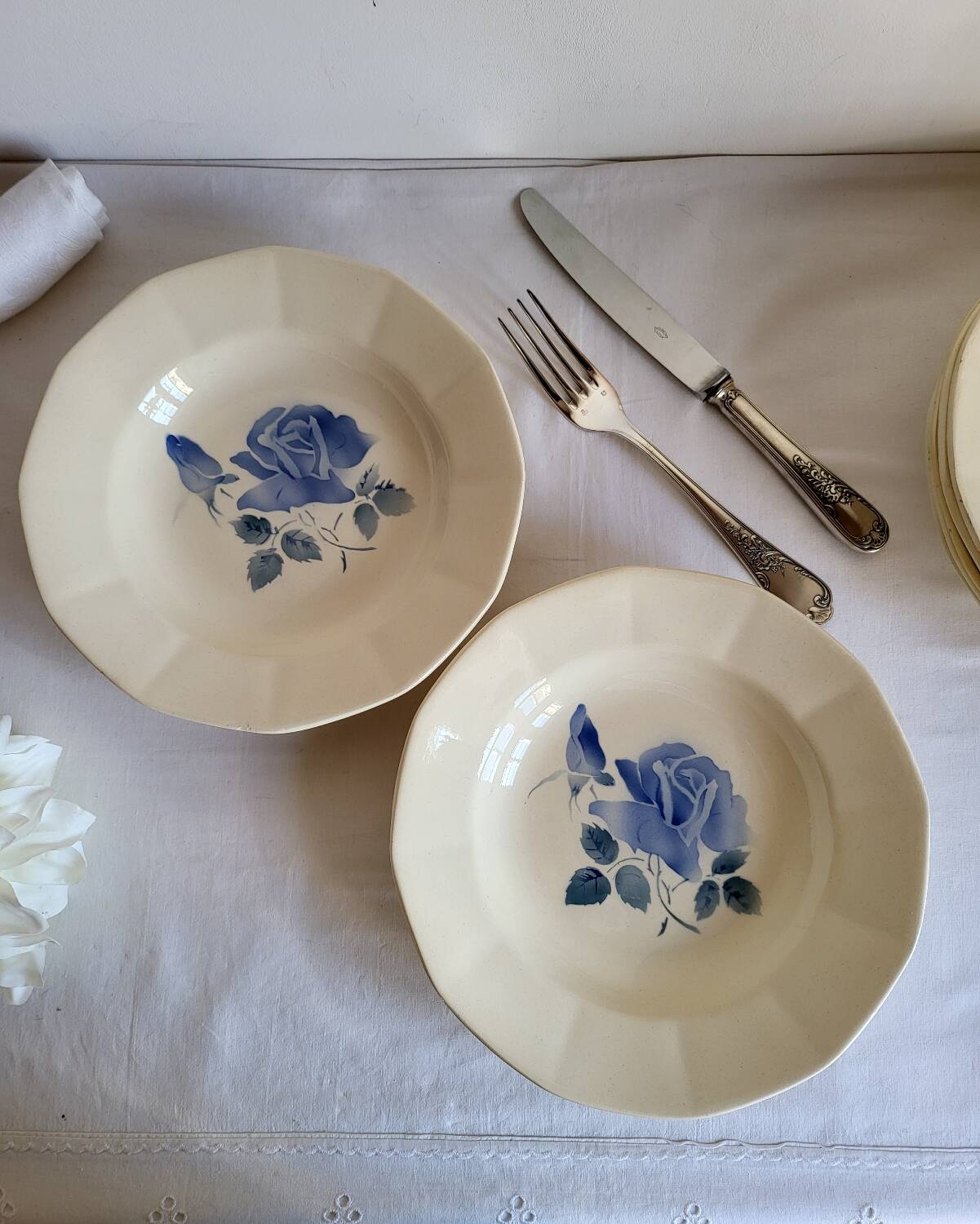7 vintage deep plates in earthenware from Digoin Sarreguemines