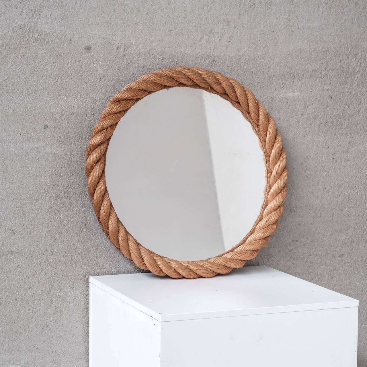 Rope mid-century french circular mirror