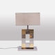 Sandro Petti. Geometric lamp in silvered and gilded metal. 1970s.